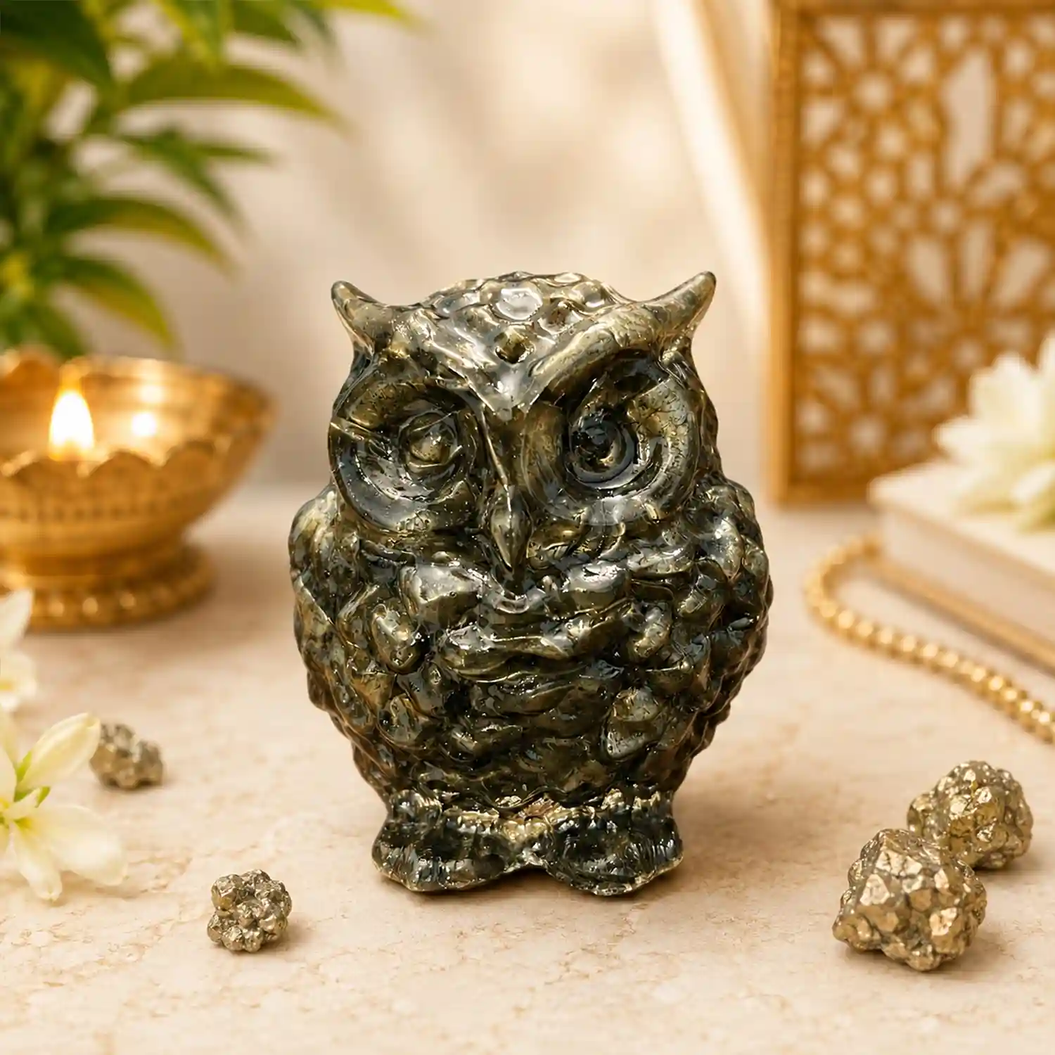 Pyrite Owl for Wealth, Wisdom & Prosperity